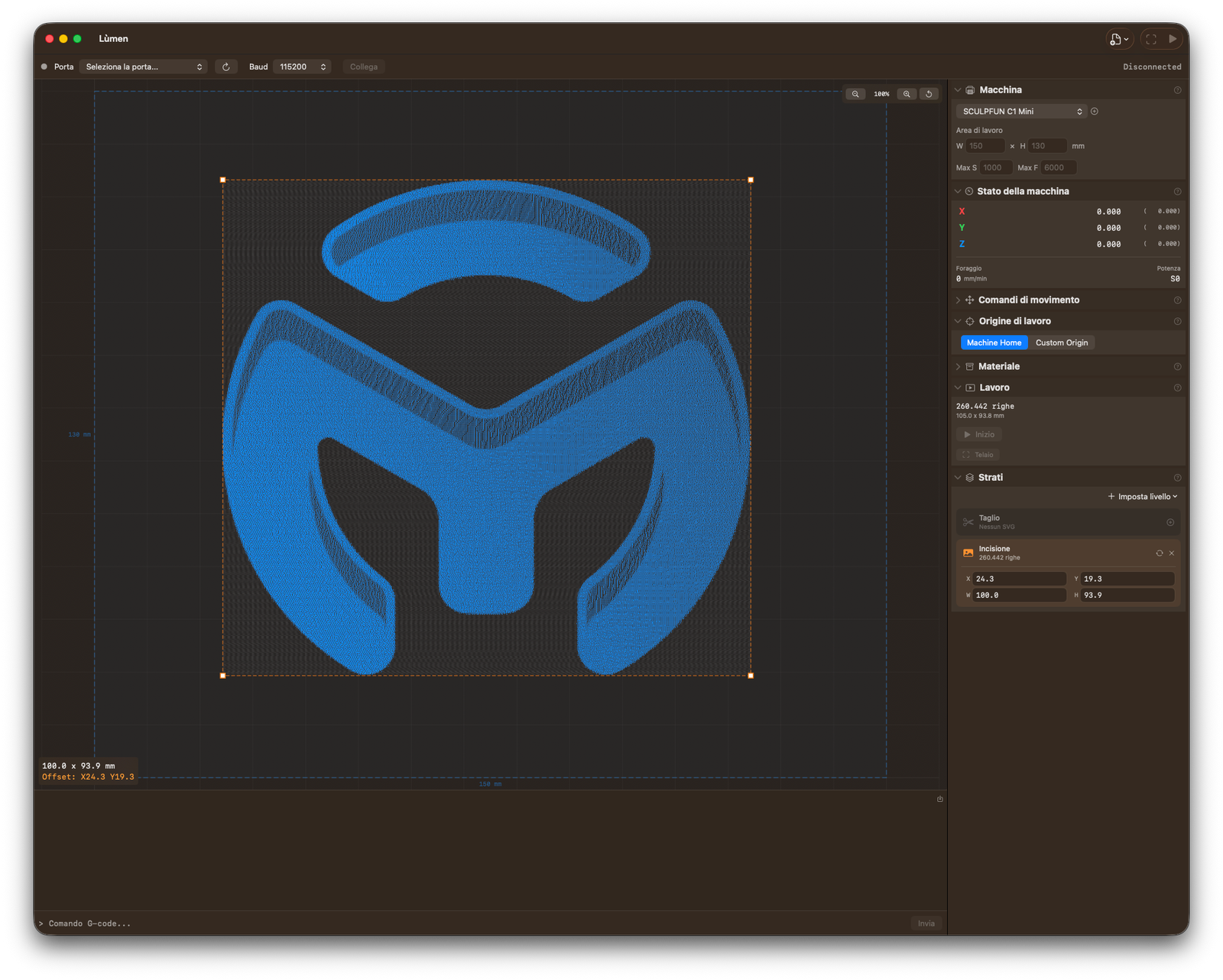 Lùmen image engraving with dithering preview